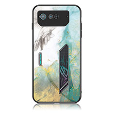 Custodia Silicone Gel Laterale Fantasia Modello Specchio Cover per Asus ROG Phone 6 Pro Verde