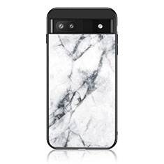 Custodia Silicone Gel Laterale Fantasia Modello Specchio Cover per Google Pixel 6a 5G Bianco