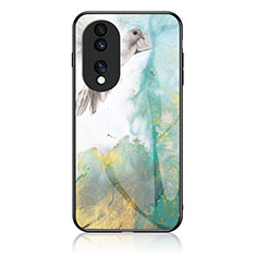 Custodia Silicone Gel Laterale Fantasia Modello Specchio Cover per Huawei Honor 70 Pro 5G Verde