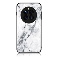 Custodia Silicone Gel Laterale Fantasia Modello Specchio Cover per Huawei Mate 50 Pro Bianco