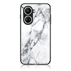 Custodia Silicone Gel Laterale Fantasia Modello Specchio Cover per Huawei Nova 10 SE Bianco