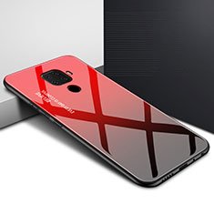 Custodia Silicone Gel Laterale Fantasia Modello Specchio Cover per Huawei Nova 5z Rosso