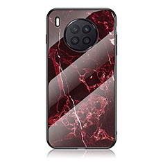 Custodia Silicone Gel Laterale Fantasia Modello Specchio Cover per Huawei Nova 8i Rosso