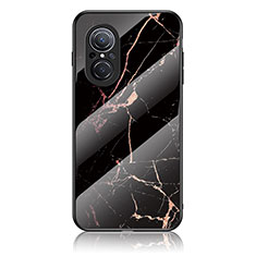 Custodia Silicone Gel Laterale Fantasia Modello Specchio Cover per Huawei Nova 9 SE Oro e Nero