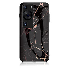 Custodia Silicone Gel Laterale Fantasia Modello Specchio Cover per Huawei P60 Pro Oro e Nero