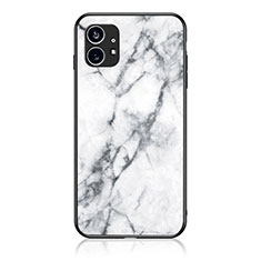 Custodia Silicone Gel Laterale Fantasia Modello Specchio Cover per Nothing Phone 1 Bianco