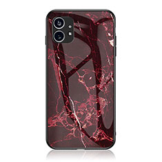 Custodia Silicone Gel Laterale Fantasia Modello Specchio Cover per Nothing Phone 1 Rosso