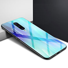 Custodia Silicone Gel Laterale Fantasia Modello Specchio Cover per OnePlus 8 Ciano