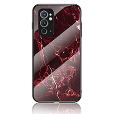 Custodia Silicone Gel Laterale Fantasia Modello Specchio Cover per OnePlus 9RT 5G Rosso