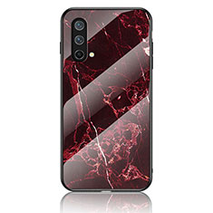 Custodia Silicone Gel Laterale Fantasia Modello Specchio Cover per OnePlus Nord CE 5G Rosso