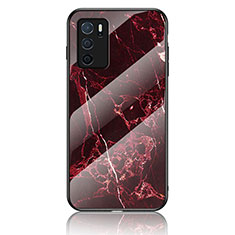 Custodia Silicone Gel Laterale Fantasia Modello Specchio Cover per Oppo A16 Rosso