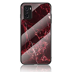 Custodia Silicone Gel Laterale Fantasia Modello Specchio Cover per Oppo A55S 5G Rosso