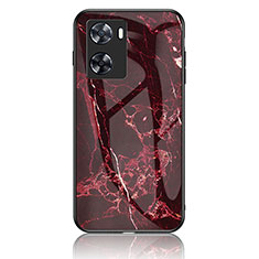 Custodia Silicone Gel Laterale Fantasia Modello Specchio Cover per Oppo A77 4G Rosso