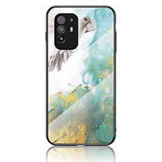 Custodia Silicone Gel Laterale Fantasia Modello Specchio Cover per Oppo F19 Pro+ Plus 5G Verde