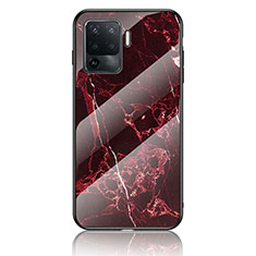 Custodia Silicone Gel Laterale Fantasia Modello Specchio Cover per Oppo F19 Pro Rosso