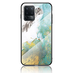 Custodia Silicone Gel Laterale Fantasia Modello Specchio Cover per Oppo F19 Pro Verde