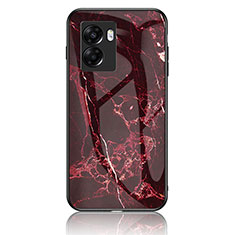 Custodia Silicone Gel Laterale Fantasia Modello Specchio Cover per Oppo K10 5G India Rosso