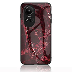 Custodia Silicone Gel Laterale Fantasia Modello Specchio Cover per Oppo Reno10 5G Rosso