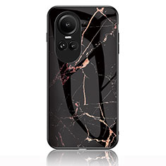 Custodia Silicone Gel Laterale Fantasia Modello Specchio Cover per Oppo Reno10 Pro 5G Oro e Nero