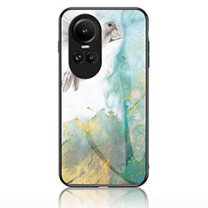 Custodia Silicone Gel Laterale Fantasia Modello Specchio Cover per Oppo Reno10 Pro 5G Verde