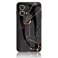 Custodia Silicone Gel Laterale Fantasia Modello Specchio Cover per Oppo Reno7 4G Oro e Nero