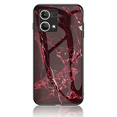 Custodia Silicone Gel Laterale Fantasia Modello Specchio Cover per Oppo Reno7 4G Rosso