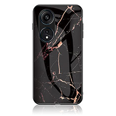 Custodia Silicone Gel Laterale Fantasia Modello Specchio Cover per Oppo Reno8 T 4G Oro e Nero