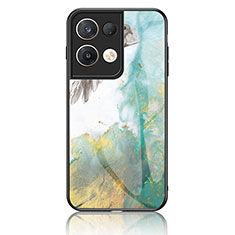 Custodia Silicone Gel Laterale Fantasia Modello Specchio Cover per Oppo Reno9 Pro+ Plus 5G Verde