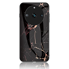 Custodia Silicone Gel Laterale Fantasia Modello Specchio Cover per Realme 11 Pro 5G Oro e Nero