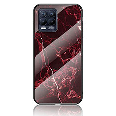 Custodia Silicone Gel Laterale Fantasia Modello Specchio Cover per Realme 8 4G Rosso