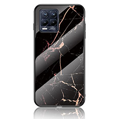 Custodia Silicone Gel Laterale Fantasia Modello Specchio Cover per Realme 8 Pro Oro e Nero