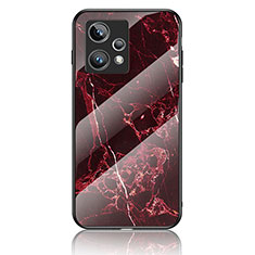 Custodia Silicone Gel Laterale Fantasia Modello Specchio Cover per Realme 9 Pro+ Plus 5G Rosso