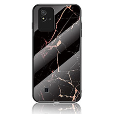 Custodia Silicone Gel Laterale Fantasia Modello Specchio Cover per Realme C20A Oro e Nero