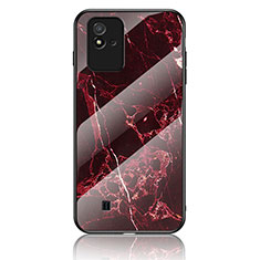 Custodia Silicone Gel Laterale Fantasia Modello Specchio Cover per Realme C20A Rosso