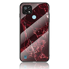 Custodia Silicone Gel Laterale Fantasia Modello Specchio Cover per Realme C21 Rosso