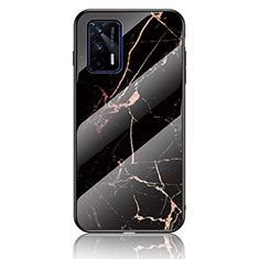 Custodia Silicone Gel Laterale Fantasia Modello Specchio Cover per Realme GT Neo 2T 5G Oro e Nero