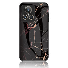 Custodia Silicone Gel Laterale Fantasia Modello Specchio Cover per Realme GT2 Master Explorer Oro e Nero