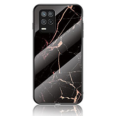 Custodia Silicone Gel Laterale Fantasia Modello Specchio Cover per Realme Narzo 30 5G Oro e Nero