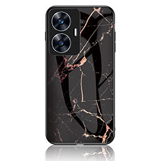 Custodia Silicone Gel Laterale Fantasia Modello Specchio Cover per Realme Narzo N55 Oro e Nero