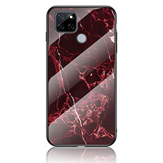 Custodia Silicone Gel Laterale Fantasia Modello Specchio Cover per Realme Q2i 5G Rosso