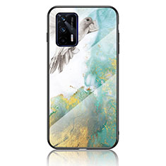 Custodia Silicone Gel Laterale Fantasia Modello Specchio Cover per Realme Q3 Pro 5G Verde