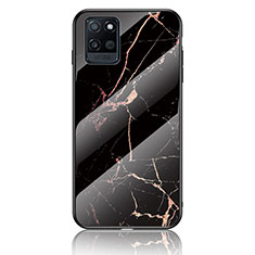 Custodia Silicone Gel Laterale Fantasia Modello Specchio Cover per Realme V11s 5G Oro e Nero