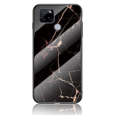 Custodia Silicone Gel Laterale Fantasia Modello Specchio Cover per Realme V3 5G Oro e Nero