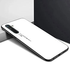 Custodia Silicone Gel Laterale Fantasia Modello Specchio Cover per Realme XT Bianco