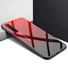 Custodia Silicone Gel Laterale Fantasia Modello Specchio Cover per Realme XT Rosso