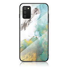 Custodia Silicone Gel Laterale Fantasia Modello Specchio Cover per Samsung Galaxy A02s Verde