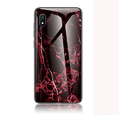 Custodia Silicone Gel Laterale Fantasia Modello Specchio Cover per Samsung Galaxy A10e Rosso