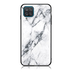 Custodia Silicone Gel Laterale Fantasia Modello Specchio Cover per Samsung Galaxy A12 5G Bianco