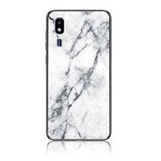 Custodia Silicone Gel Laterale Fantasia Modello Specchio Cover per Samsung Galaxy A2 Core A260F A260G Bianco