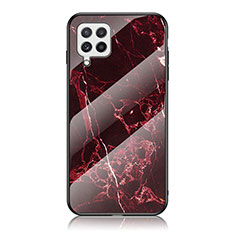 Custodia Silicone Gel Laterale Fantasia Modello Specchio Cover per Samsung Galaxy A22 4G Rosso